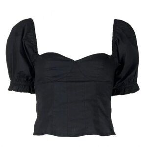 STAUD Lina Cottin Poplin Puff Sleeve Top